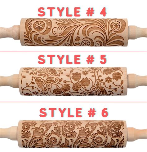 Embossing Rolling Pins Laser Engraved Rolling Pin Embossed Etsy