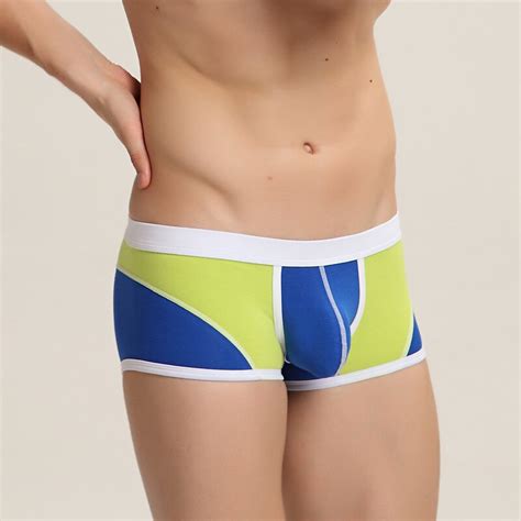 Mens Cotton Boxers Shorts Sexy U Convex Pouch Panties Breathable Soft Underpants Trunks