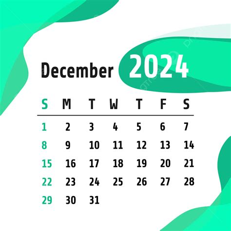 Monthly Calendar December 2024 Vector December 2024 Monthly Calendar