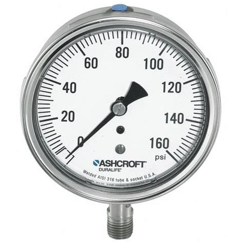 Ashcroft 251009sw02l160 Pressure Gauge 0 To 160 Psi 14 In Mnpt