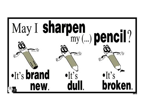 May I Sharpen My Pencil Vocabulario En Ingles Basico Vocabulario En