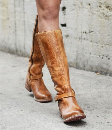 Glaye Tan Rustic Distressed Leather Womens Riding Boot Riding