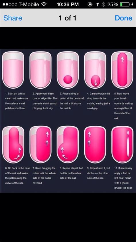 Jun 29, 2018 · most nail salons sit you to soak before pushing the cuticles and filing, but the pros say dry manis are more sanitary and help your polish last longer. Doing Your Own Nails? Try These Simple Steps To Achieve ...