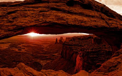 Download Wallpapers 4k Arches National Park Sunset Cliffs Desert