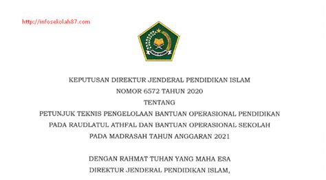 Download Juknis Bop Ra Dan Bos Madrasah Tahun Infosekolah