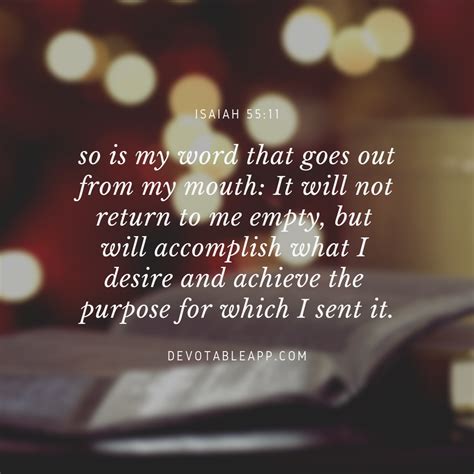 Daily Devotion — Isaiah 5511 — Gods Word Will Not Return Void By