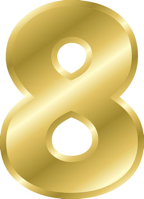 Free Vector Graphic Number 8 Alphabet Abc Gold Free Image On