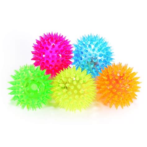 Elastic Spike Ball With Led Flash Light Up For Fungames With Fastening