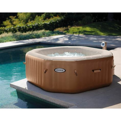 Intex Pure Spa 4 Person Inflatable Portable Octagon Heated Bubble Hot