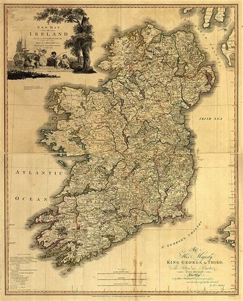 Map Of Ireland 1797 Civil And Ecclesiastical Vintage Etsy