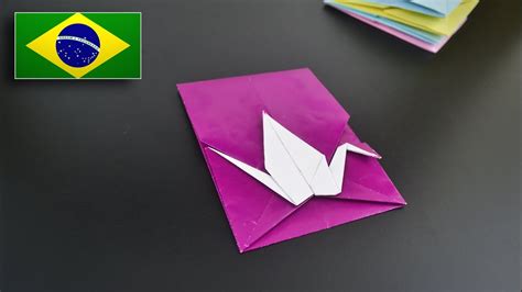 Origami Envelope De Tsuru Instruções Em Português Br Youtube