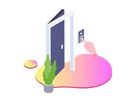 Smart Door For Smart Home Isometric Illustration By Angelbi88 On Dribbble