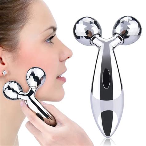 3d Roller Massager 360 Rotate Silver Thin Face Full Body Shape Massager Lifting Wrinkle Remover