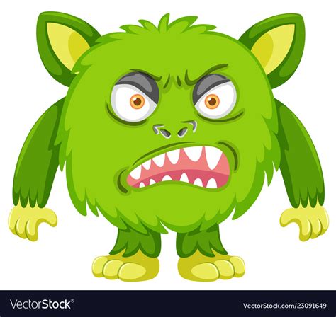 A Green Angry Monster Royalty Free Vector Image