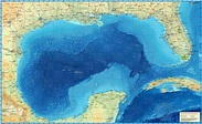 Gulf of Mexico Physical Ocean Wall Map | Maps.com.com