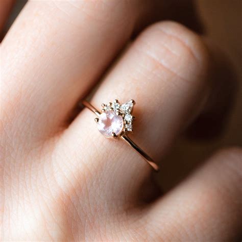 local eclectic rose quartz olivia ring engagement ring white gold white gold engagement