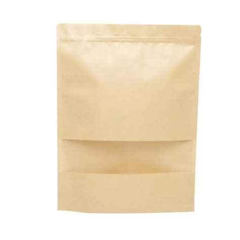 50100 Pcs Ziplock Kraft Paper Bags With Window Brown Paper Bag Dried
