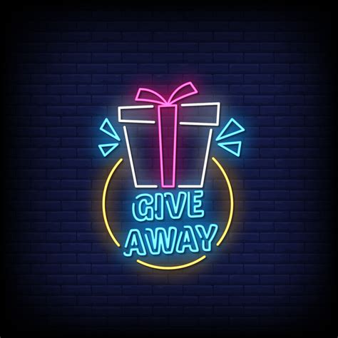 Giveaway Neon Signs Style Text Vector 2187711 Vector Art At Vecteezy