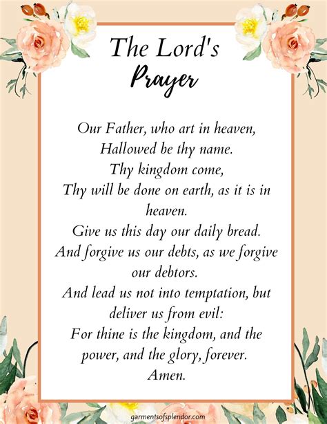 The Lord S Prayer Catholic Printable