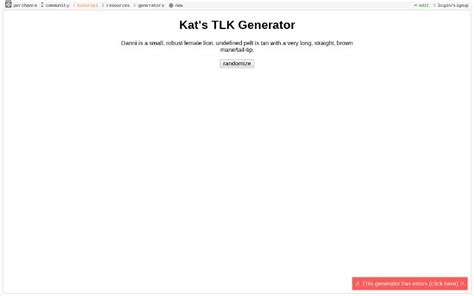 Kat's TLK Generator ― Perchance