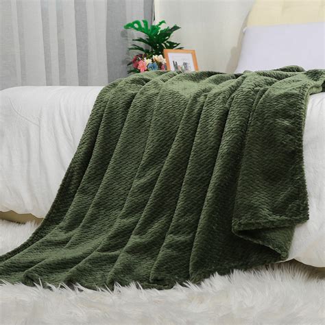 Piccocasa Soft Microplush Velvet Blanket All Season Bed Blanket Army