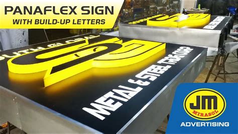 Lighted Panaflex Sign With Acrylic Plastic Build Up Letters Jm