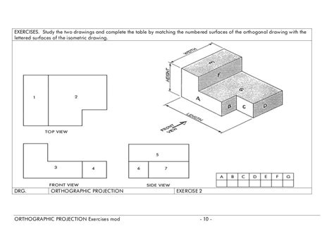 Orthographic Projection Exercises