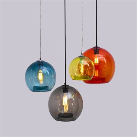 15 Collection Of Coloured Glass Pendant Light