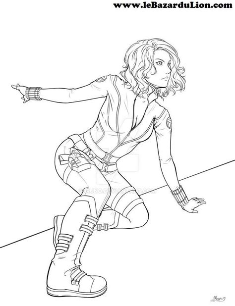 Coloriage Marvel Black Widow Natasha Romanoff Coloring Scarlett