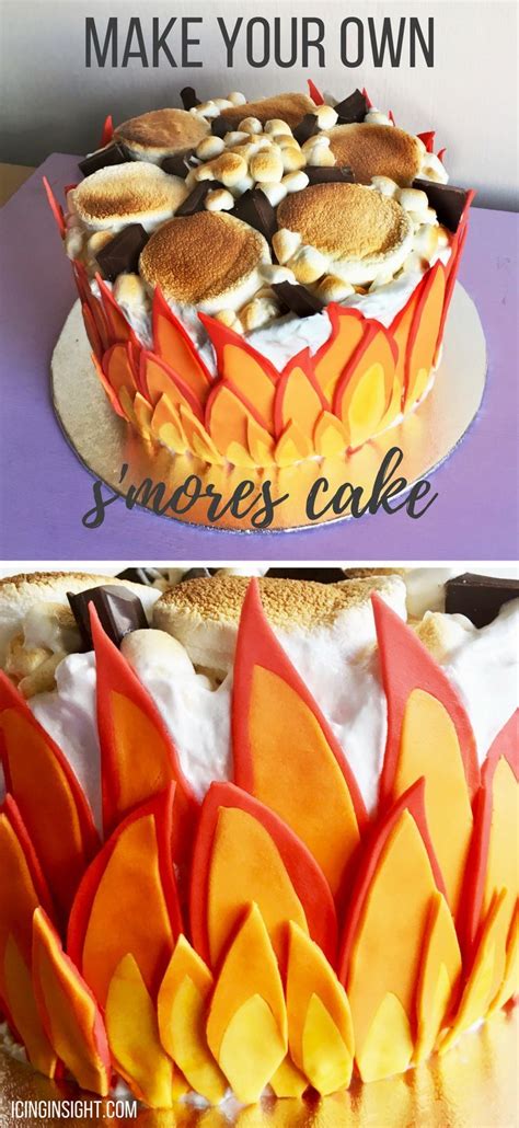 A Cake That Has Been Decorated To Look Like A Fire