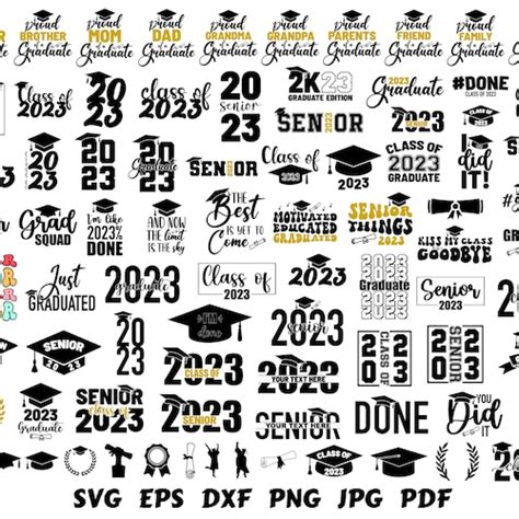 2023 Graduation Svg Bundle Senior 2023 Svg Class Of 2023 Etsy