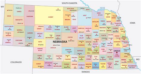 Nebraska Counties Map Mappr