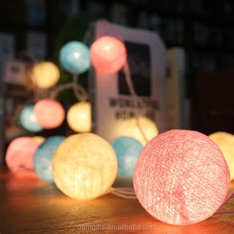 Colorful 35 Leds Round Cotton Yarn Ball Cotton Ball Led Light String
