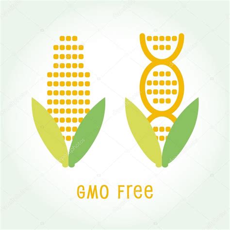 Genetically Modified Organisms Gmo Free Emblem Symbol Icon Vector