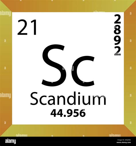 Sc Scandium Chemical Element Periodic Table Single Vector Illustration Colorful Icon With
