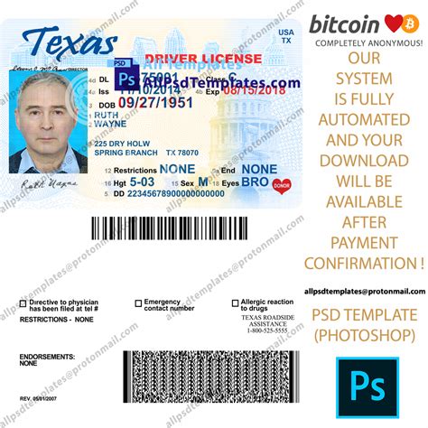 Texas Id Card Template