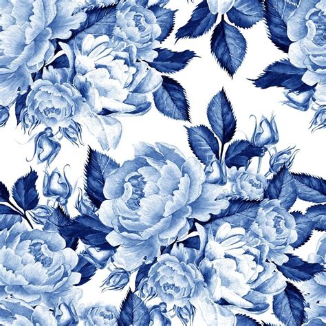 Blue Floral Wallpaper Colorful Wallpaper Flower Wallpaper Wallpaper
