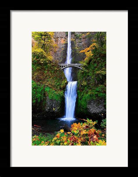 Autumn At Multnomah Falls Framed Print By Athena Mckinzie