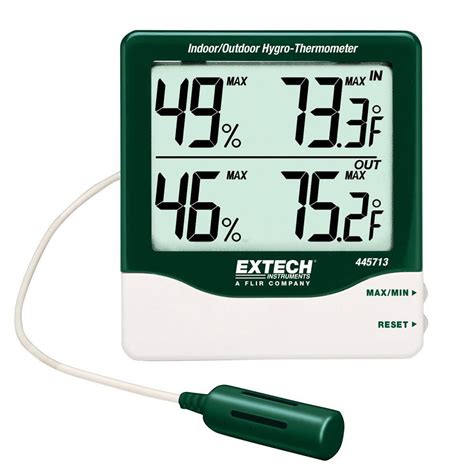 Extech Instruments Big Digit Indooroutdoor Hygro Thermometer 445713