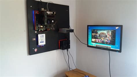 Pc Mounted On Wall Build Youtube