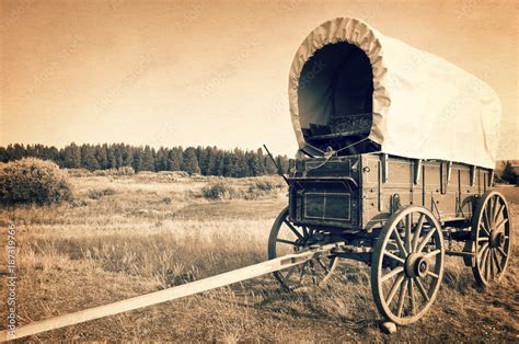 Vintage American Western Wagon Sepia Vintage Process West American