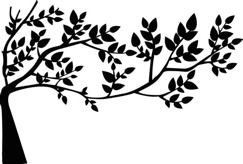 Tree Branch With Leaves Silhouette Clip Art Library