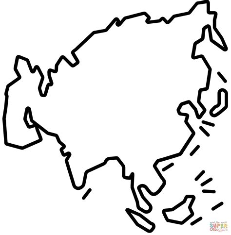 Asia Continent Map Coloring Page Free Printable Coloring Pages