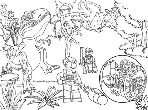 Lego jurassic world coloring page. Jurassic Park Lego Coloring Pages Best Of Lego Jurassic ...