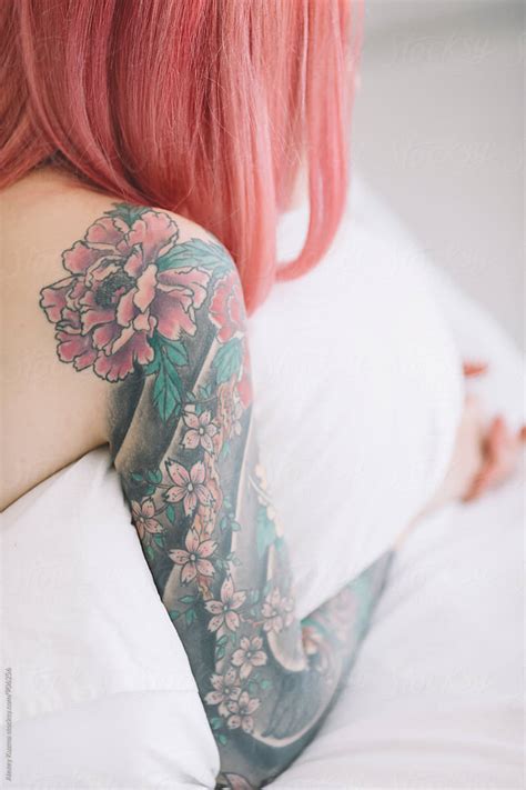 Young Woman With Pink Hair And Tattoo By Stocksy Contributor Alexey