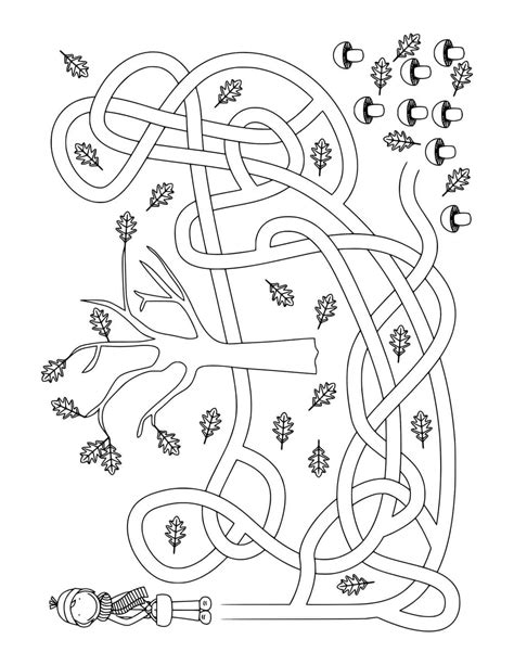 Fall Mushroom Maze Coloring Pages Coloring Cool