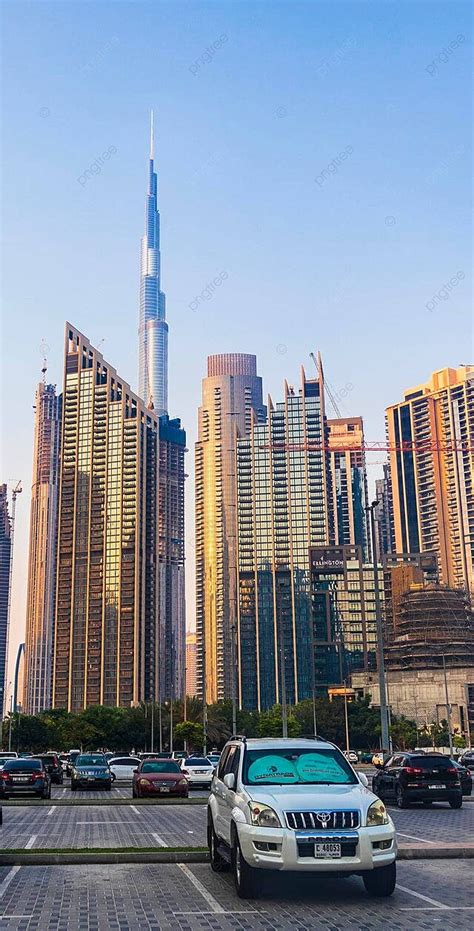Fond Burj Khalifa Le Plus Haut Bâtiment Du Monde Au Milieu De