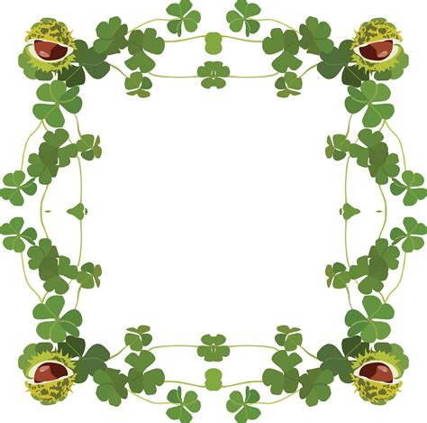 Free Clipart Of A St Patricks Day Border Of Shamrock Clovers