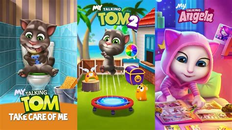 My Talking Tom 2 Vs My Talking Tom My Talking Angela Gameplay Youtube