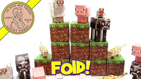 Minecraft Animal Mobs Paper Craft Set Just Keep Folding Youtube